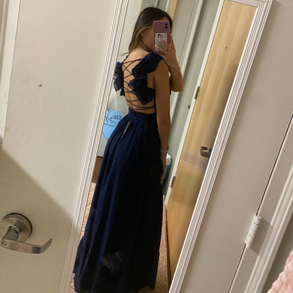 Lulus Blue Ruffled Dress - Picture 5 of 5